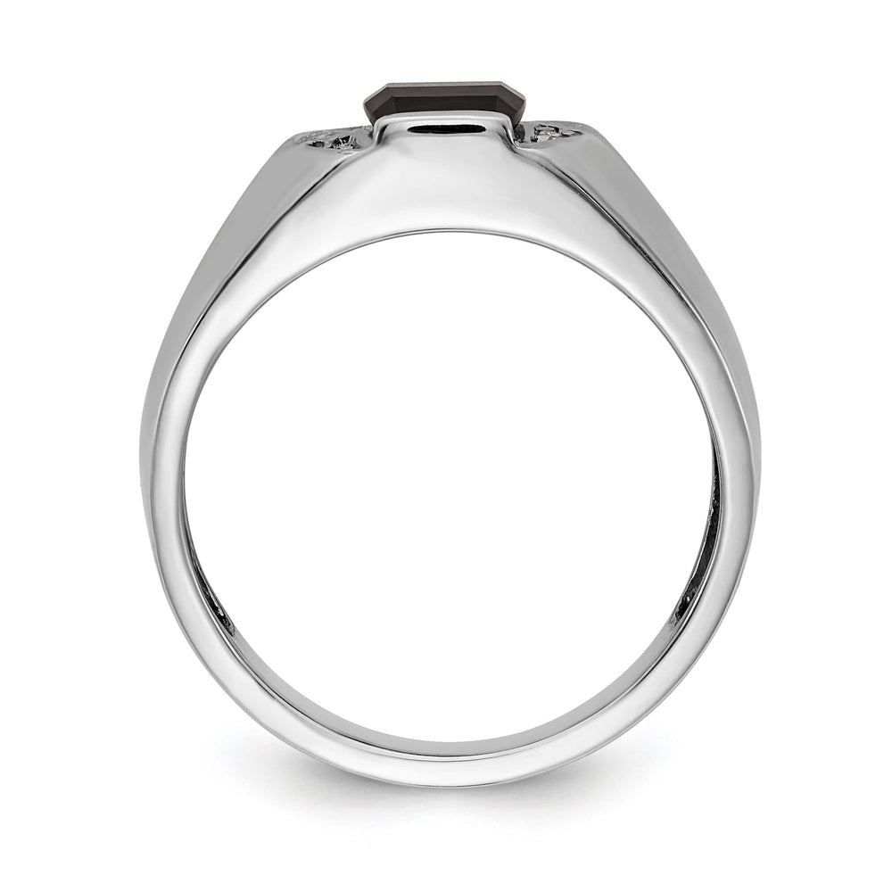Lovely Rita's Ring 14k White Gold Polished Men's Onyx Diamond Ring
