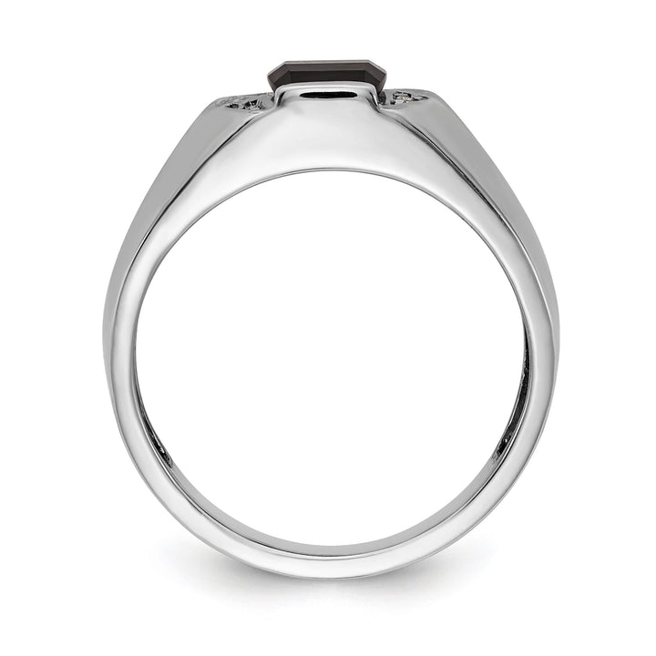 Lovely Rita's Ring 14k White Gold Polished Men's Onyx Diamond Ring