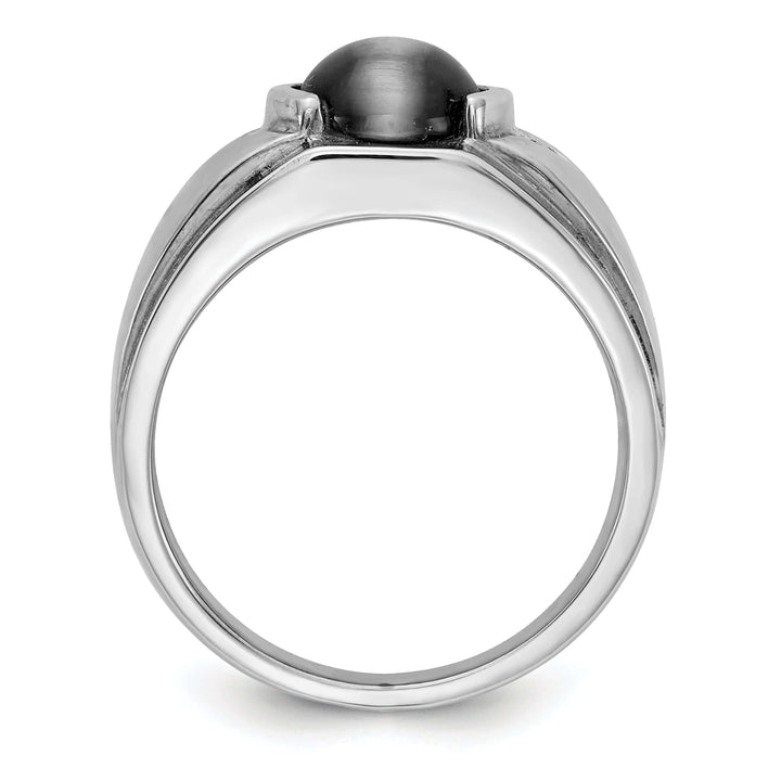 Lovely Rita's Ring 14k White Gold Polished Men's Onyx Diamond Ring