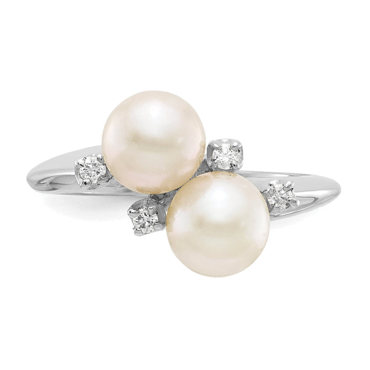 Lovely Rita's Ring 14k White Gold Polished Pearl Diamond Ring