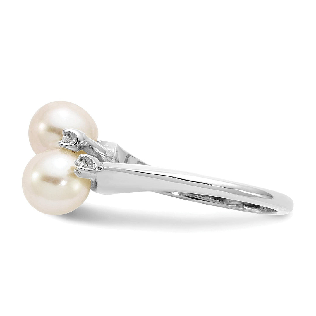Lovely Rita's Ring 14k White Gold Polished Pearl Diamond Ring