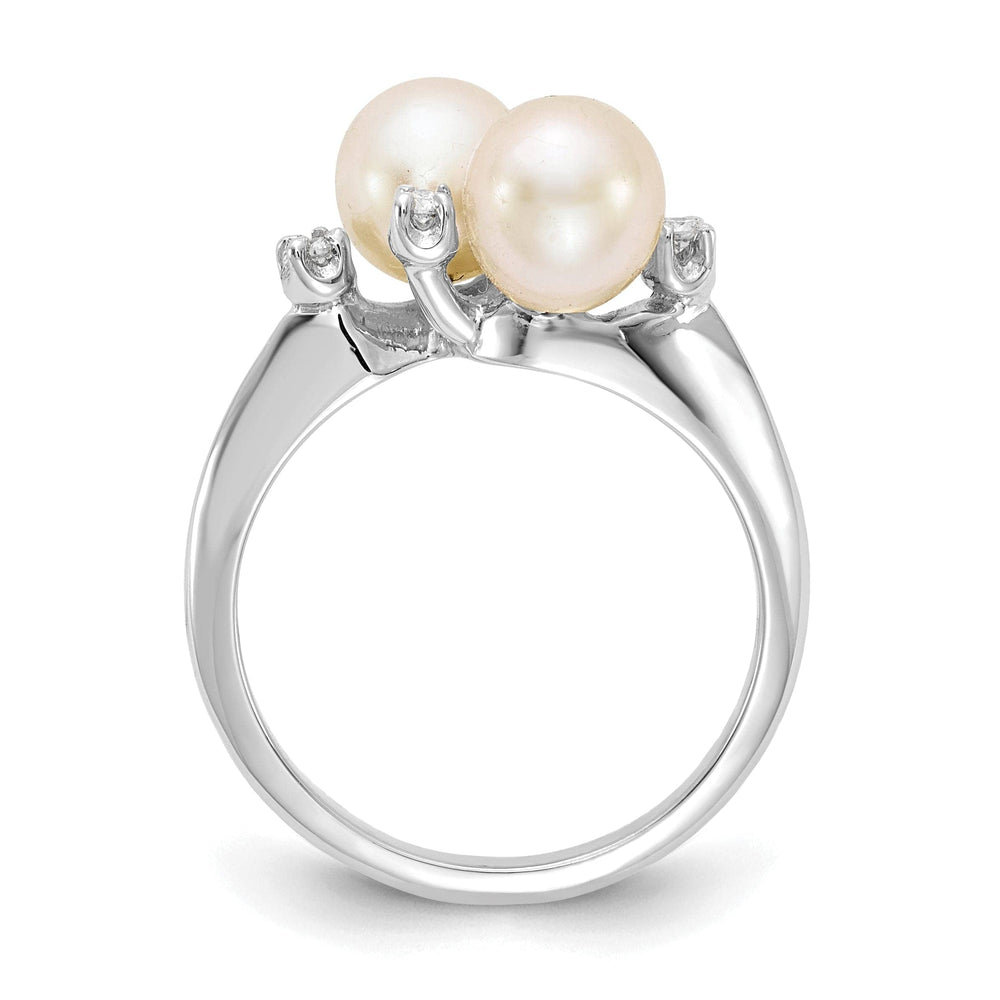 Lovely Rita's Ring 14k White Gold Polished Pearl Diamond Ring