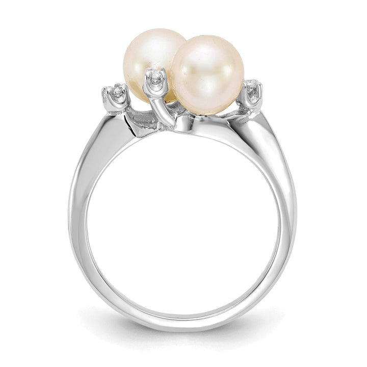 Lovely Rita's Ring 14k White Gold Polished Pearl Diamond Ring