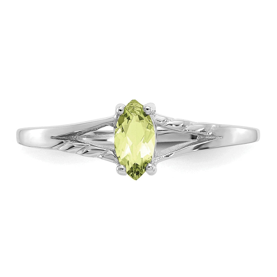 Lovely Rita's Ring 14k White Gold Polished Peridot Birthstone Ring