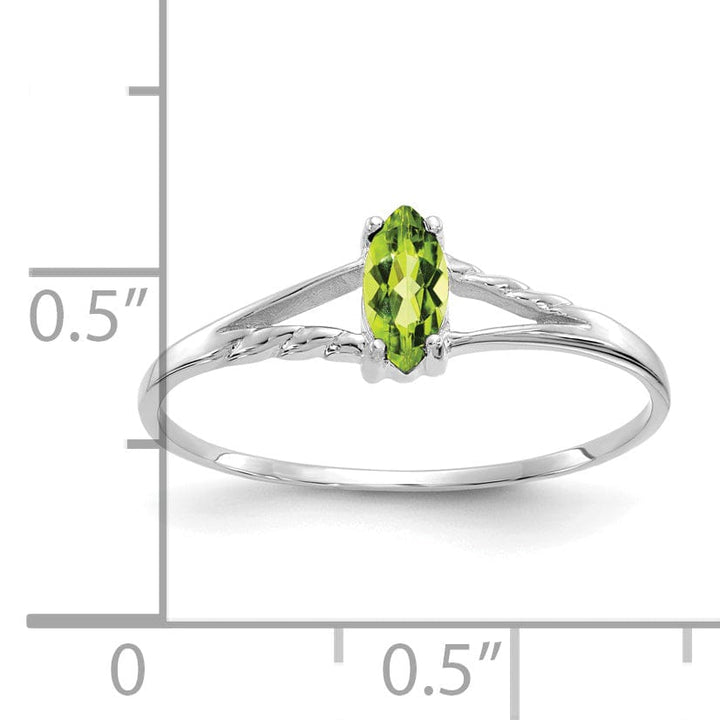 Lovely Rita's Ring 14k White Gold Polished Peridot Birthstone Ring