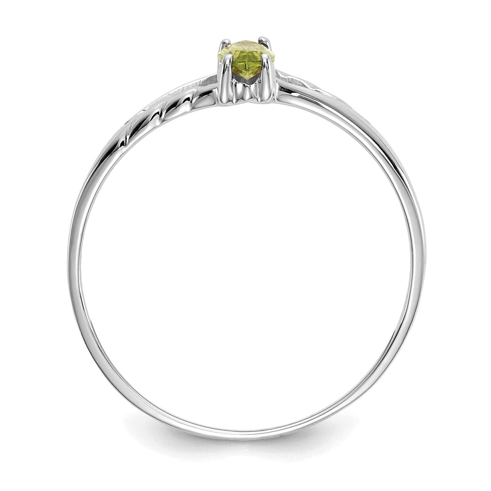 Lovely Rita's Ring 14k White Gold Polished Peridot Birthstone Ring