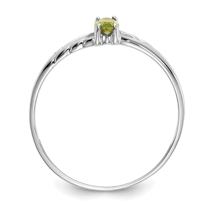 Lovely Rita's Ring 14k White Gold Polished Peridot Birthstone Ring