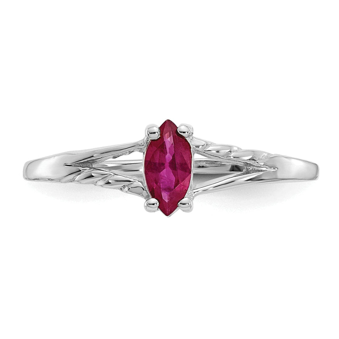 Lovely Rita's Ring 14k White Gold Polished Ruby Birthstone Ring