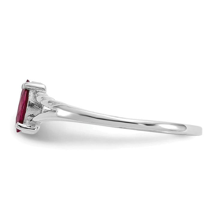 Lovely Rita's Ring 14k White Gold Polished Ruby Birthstone Ring