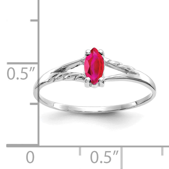 Lovely Rita's Ring 14k White Gold Polished Ruby Birthstone Ring