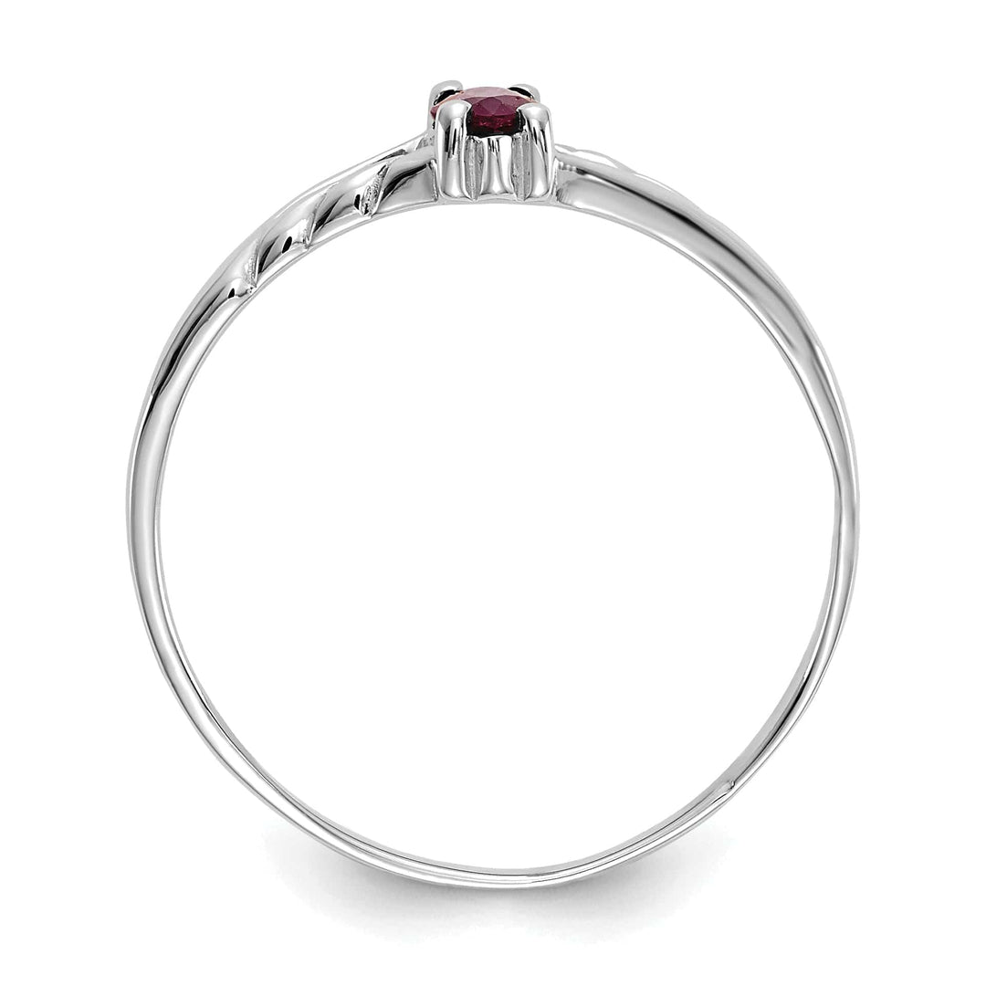 Lovely Rita's Ring 14k White Gold Polished Ruby Birthstone Ring