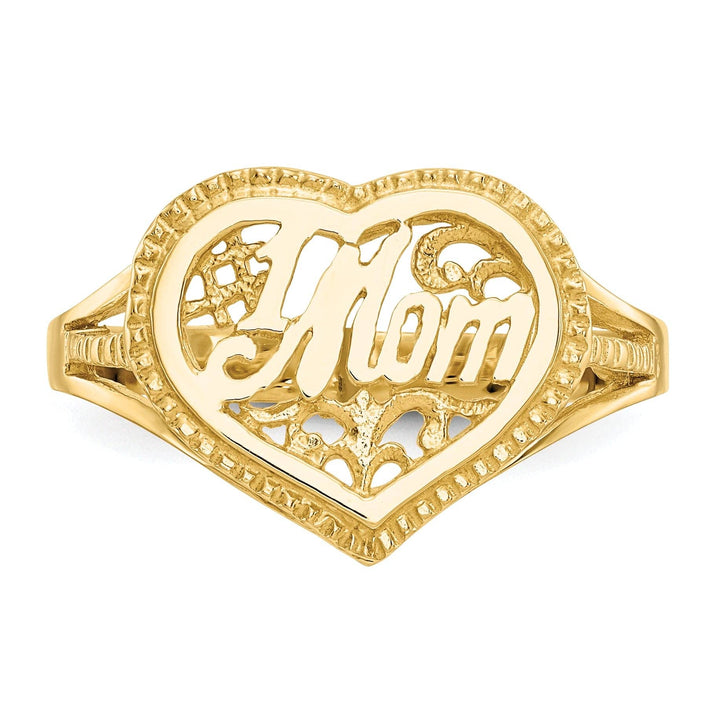 Lovely Rita's Ring 14k Yellow Gold #1 Mom in Heart Ring