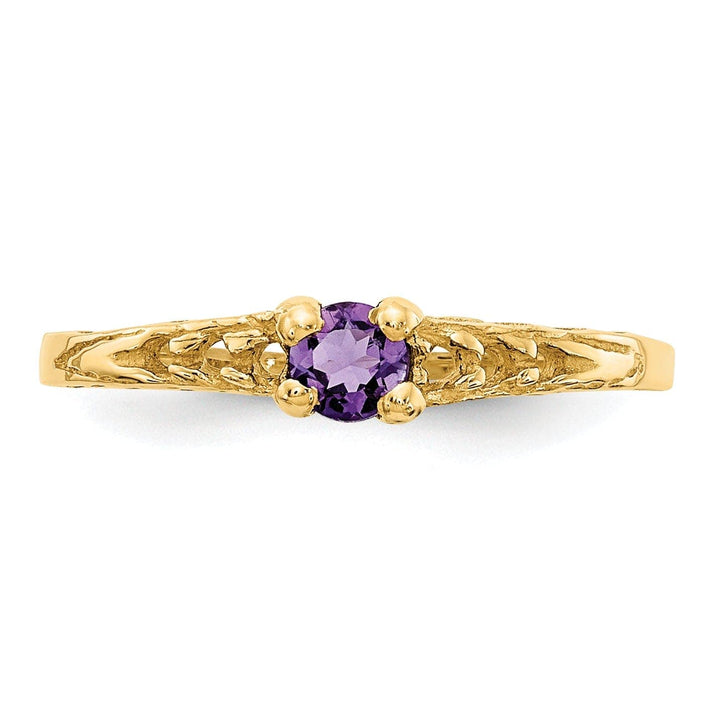 Lovely Rita's Ring 14k Yellow Gold Amethyst Birthstone Baby Ring