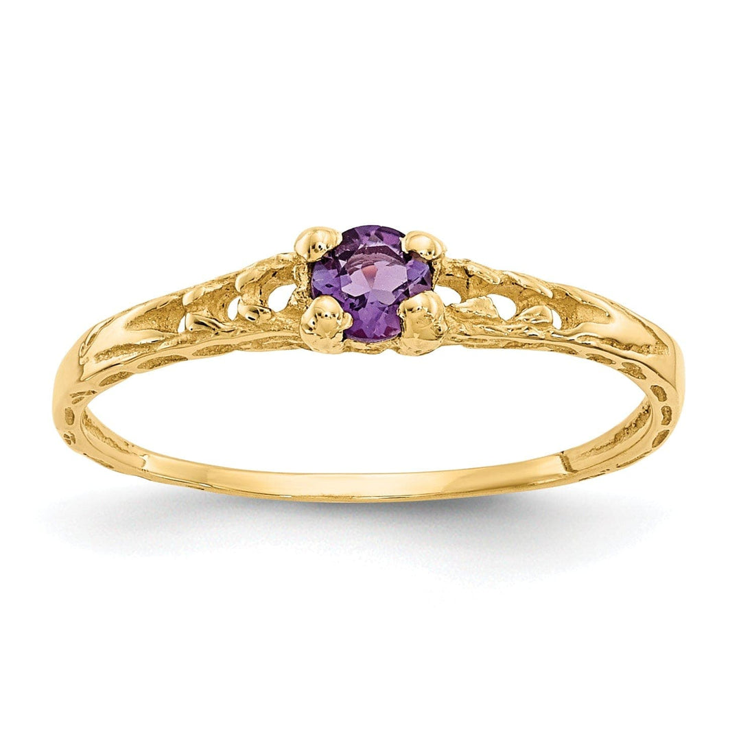 Lovely Rita's Ring 14k Yellow Gold Amethyst Birthstone Baby Ring