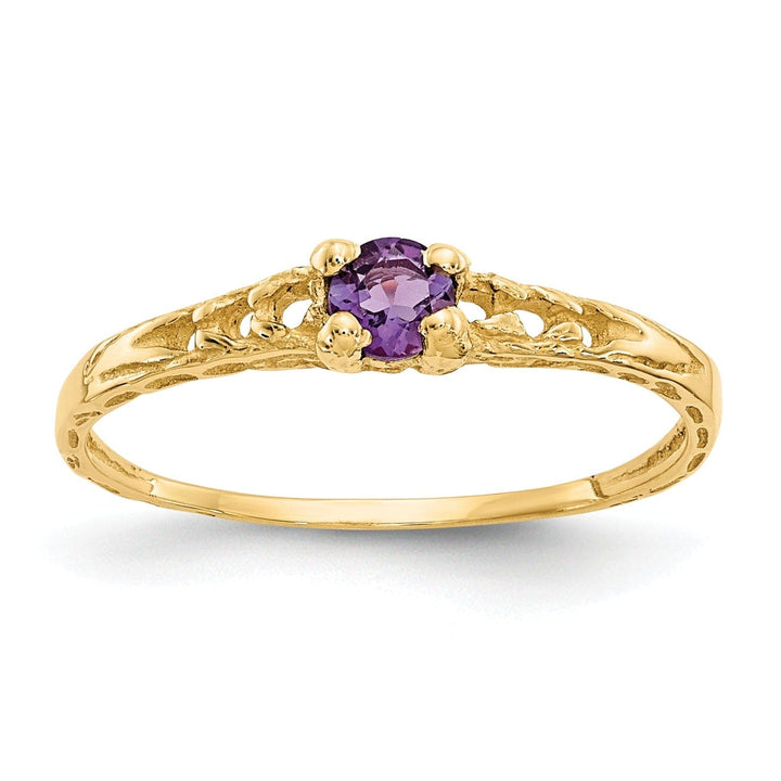 Lovely Rita's Ring 14k Yellow Gold Amethyst Birthstone Baby Ring