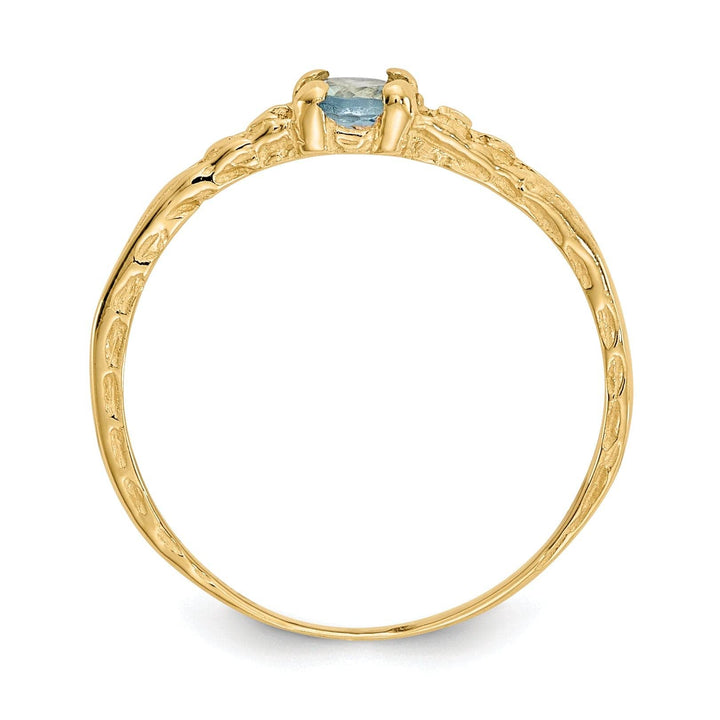 Lovely Rita's Ring 14k Yellow Gold Aquamarine Birthstone Baby Ring