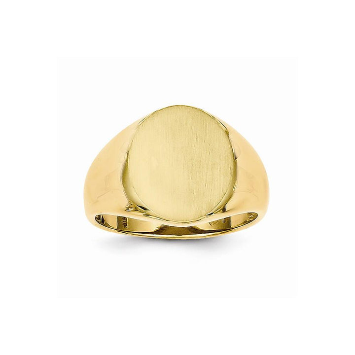 Lovely Rita's Ring 14k Yellow Gold Brushed Solid Polished Signet Ring