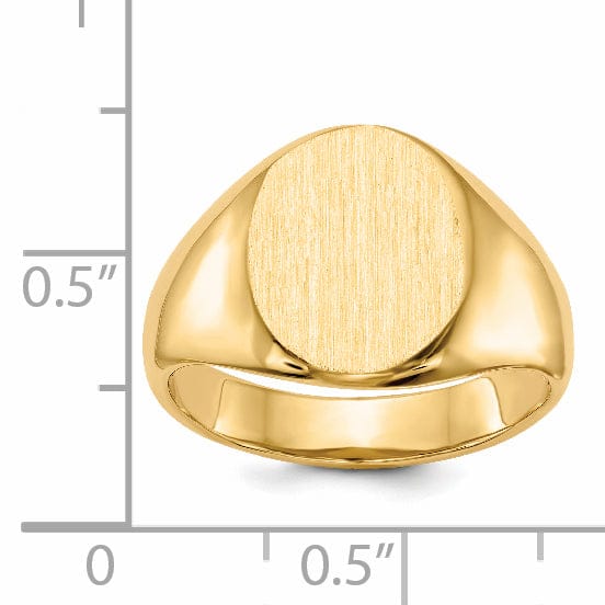 Lovely Rita's Ring 14k Yellow Gold Brushed Solid Polished Signet Ring