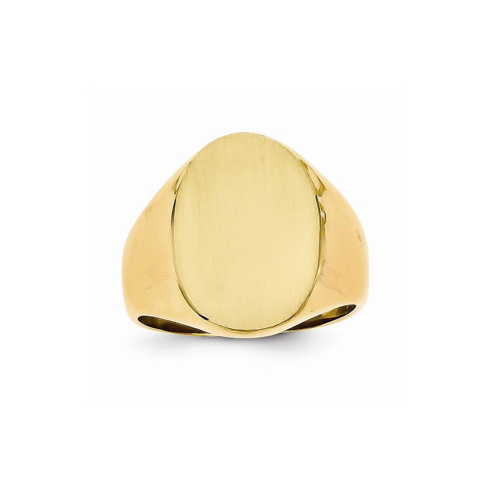 Lovely Rita's Ring 14k Yellow Gold Brushed Solid Polished Signet Ring