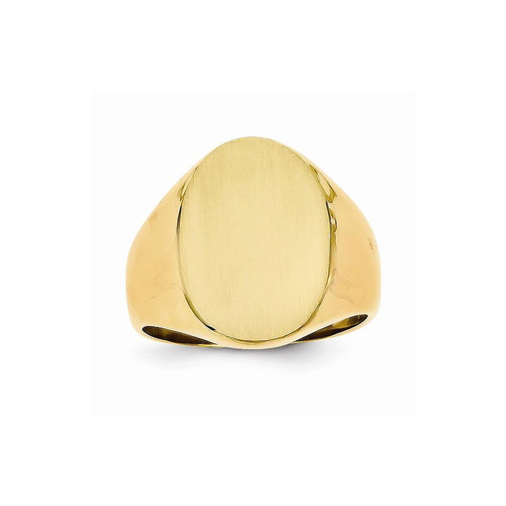 Lovely Rita's Ring 14k Yellow Gold Brushed Solid Polished Signet Ring