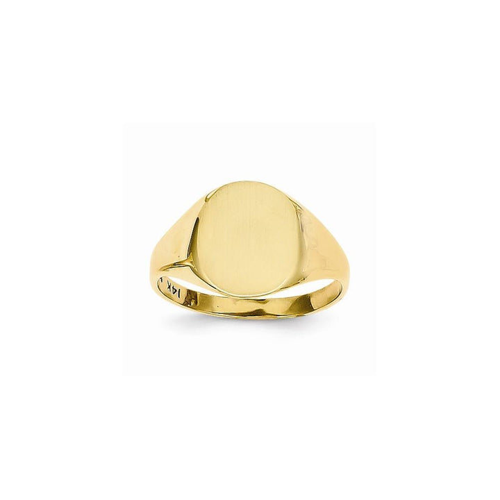 Lovely Rita's Ring 14k Yellow Gold Brushed Solid Polished Signet Ring