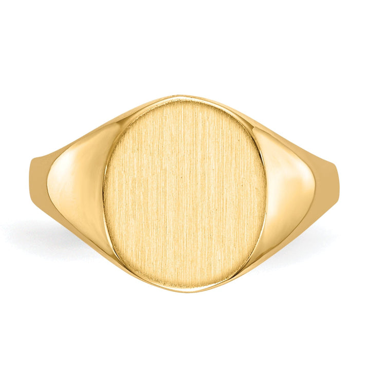 Lovely Rita's Ring 14k Yellow Gold Brushed Solid Polished Signet Ring