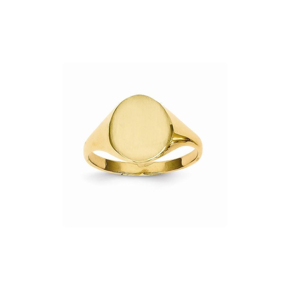 Lovely Rita's Ring 14k Yellow Gold Brushed Solid Polished Signet Ring