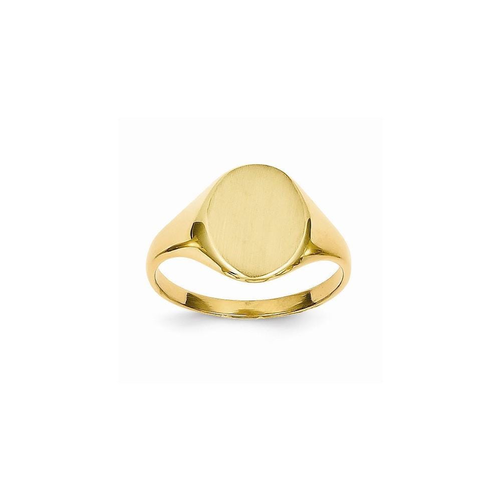 Lovely Rita's Ring 14k Yellow Gold Brushed Solid Polished Signet Ring