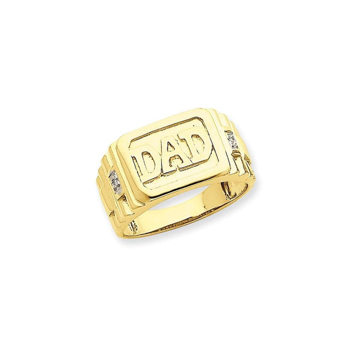 Lovely Rita's Ring 14k Yellow Gold Casted Men's Diamond Dad Ring