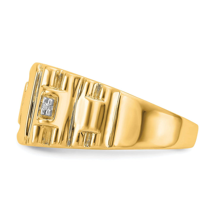 Lovely Rita's Ring 14k Yellow Gold Casted Men's Diamond Dad Ring