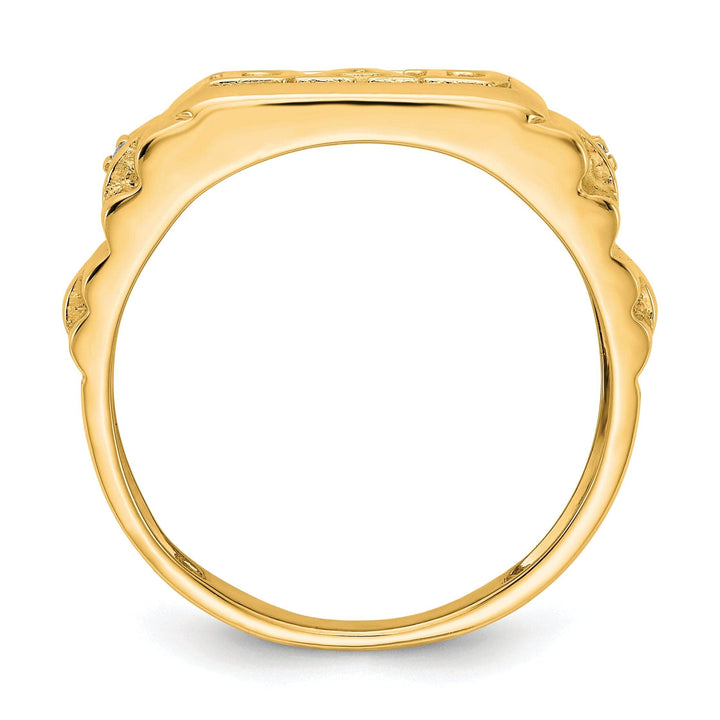Lovely Rita's Ring 14k Yellow Gold Casted Men's Diamond Dad Ring