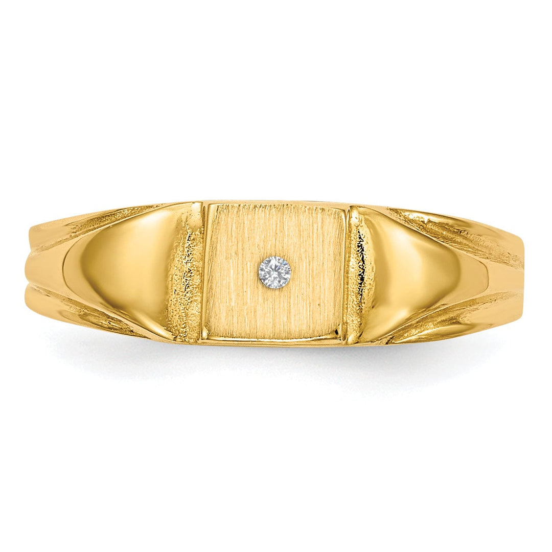 Lovely Rita's Ring 14k Yellow Gold Child's Diamond Signet Ring