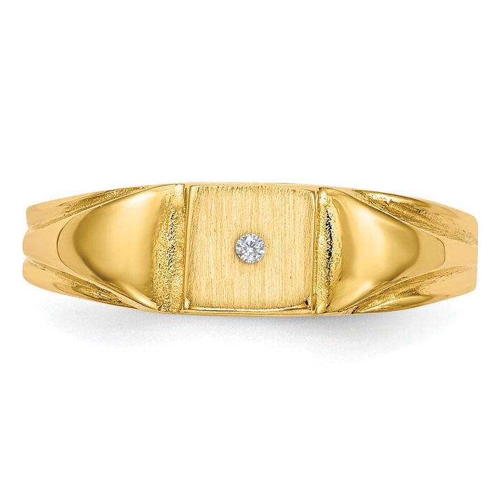 Lovely Rita's Ring 14k Yellow Gold Child's Diamond Signet Ring