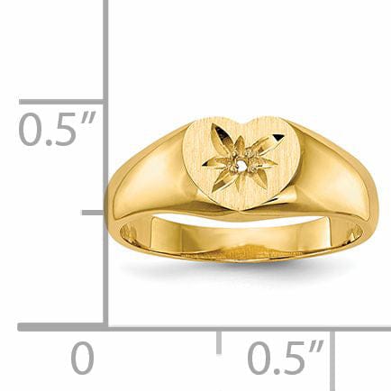 Lovely Rita's Ring 14k Yellow Gold Child's Diamond Signet Ring