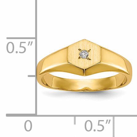 Lovely Rita's Ring 14k Yellow Gold Child's Diamond Signet Ring