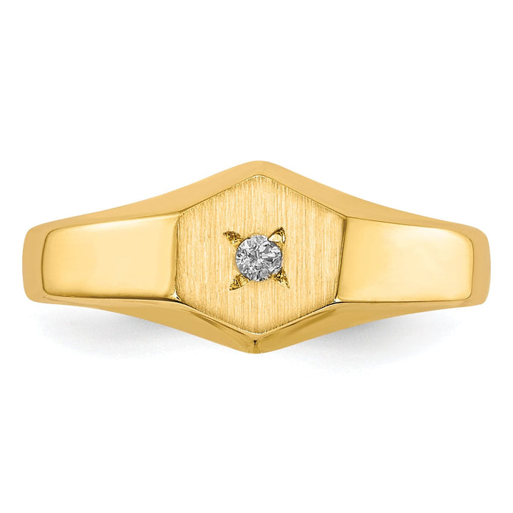 Lovely Rita's Ring 14k Yellow Gold Child's Diamond Signet Ring