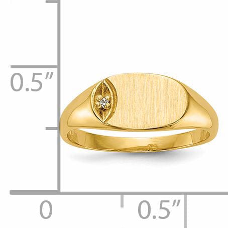 Lovely Rita's Ring 14k Yellow Gold Child's Diamond Signet Ring