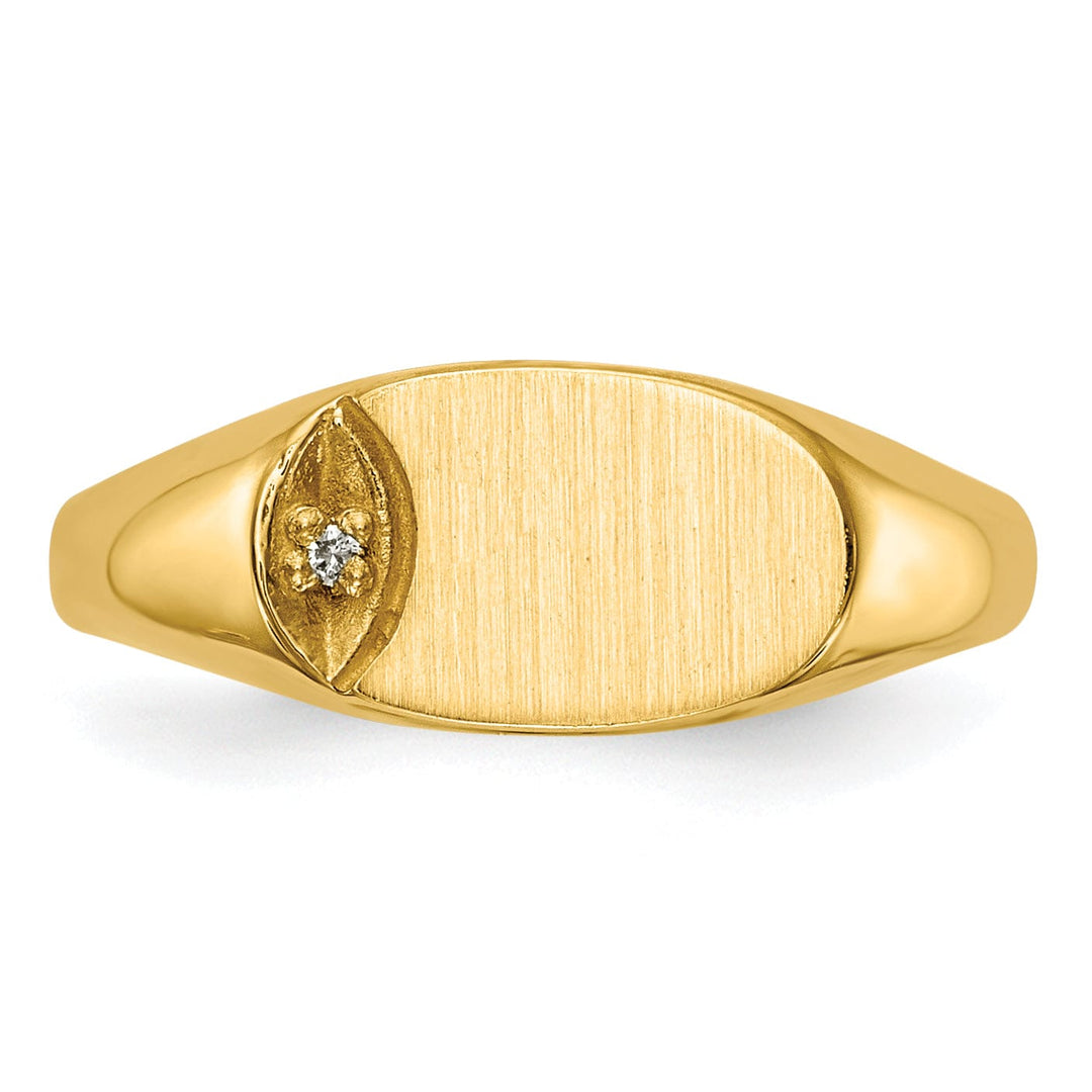 Lovely Rita's Ring 14k Yellow Gold Child's Diamond Signet Ring