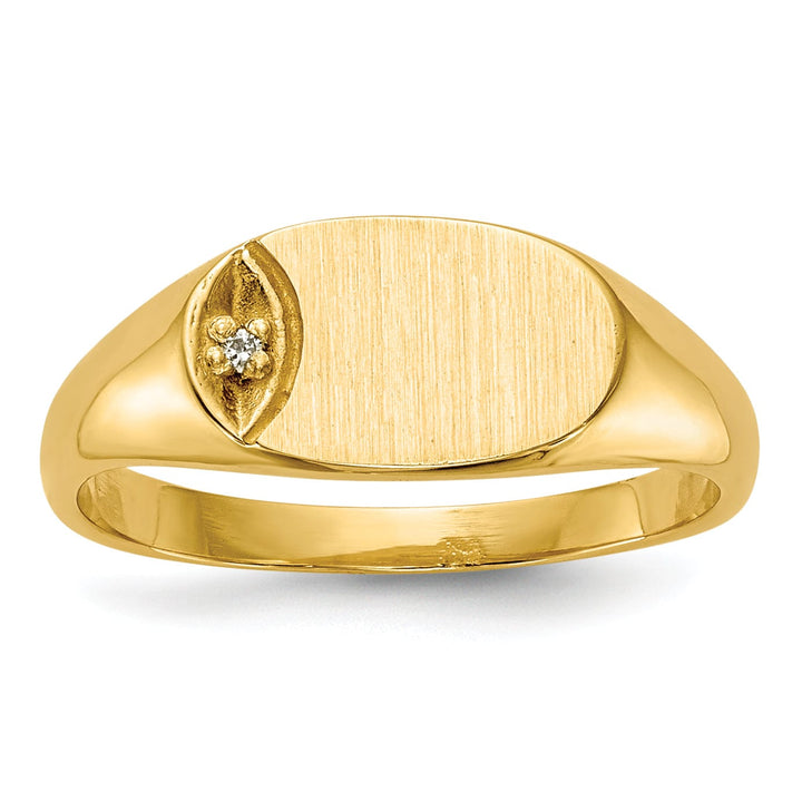 Lovely Rita's Ring 14k Yellow Gold Child's Diamond Signet Ring