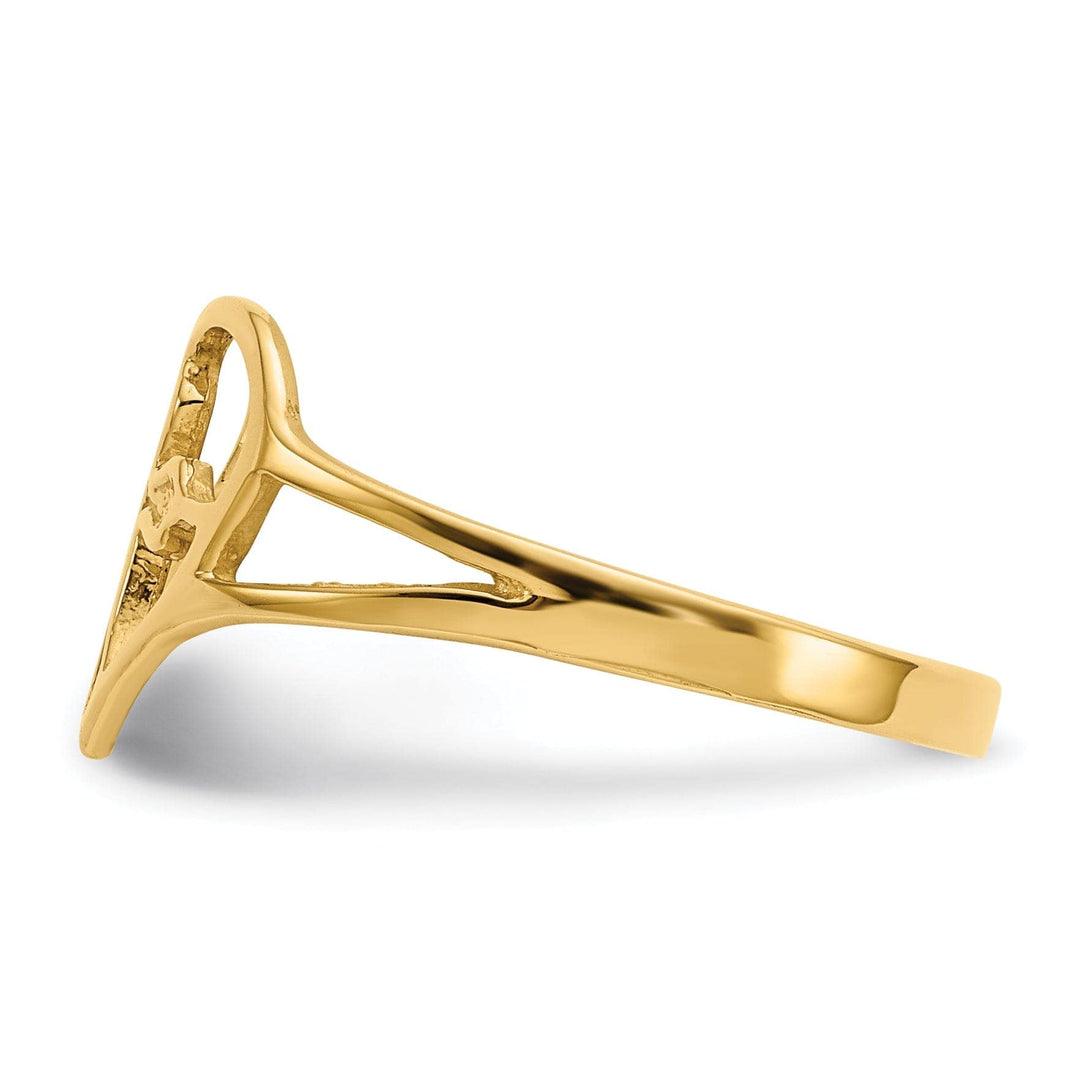 Lovely Rita's Ring 14k Yellow Gold Cross in Heart Ring