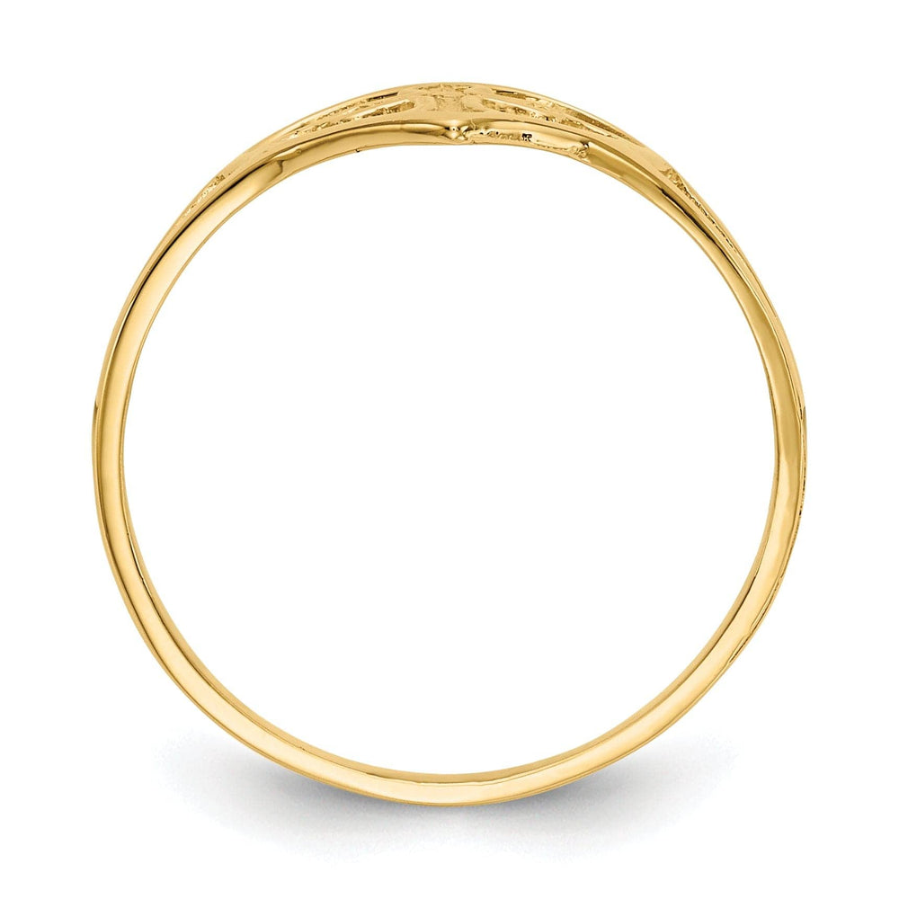 Lovely Rita's Ring 14k Yellow Gold Cross in Heart Ring