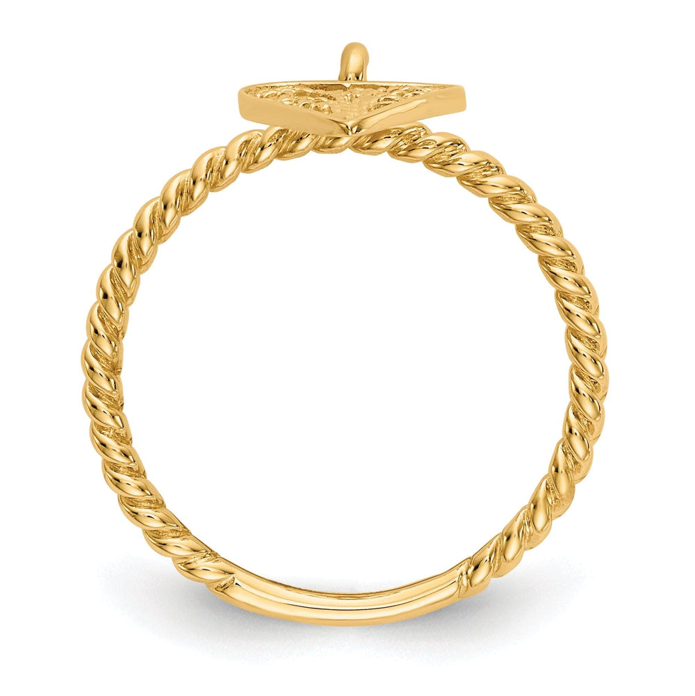 Lovely Rita's Ring 14k Yellow Gold Dangle Heart Ring