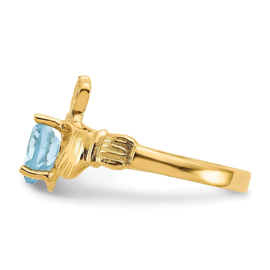 Lovely Rita's Ring 14k Yellow Gold December Birthstone Claddagh Ring