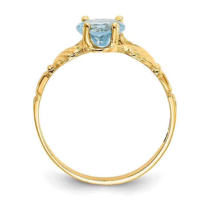 Lovely Rita's Ring 14k Yellow Gold December Birthstone Claddagh Ring