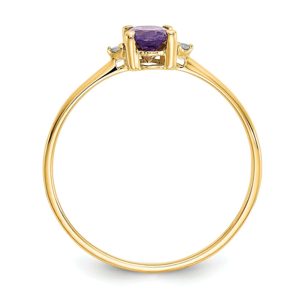 Lovely Rita's Ring 14k Yellow Gold Diamond Amethyst Birthstone Ring