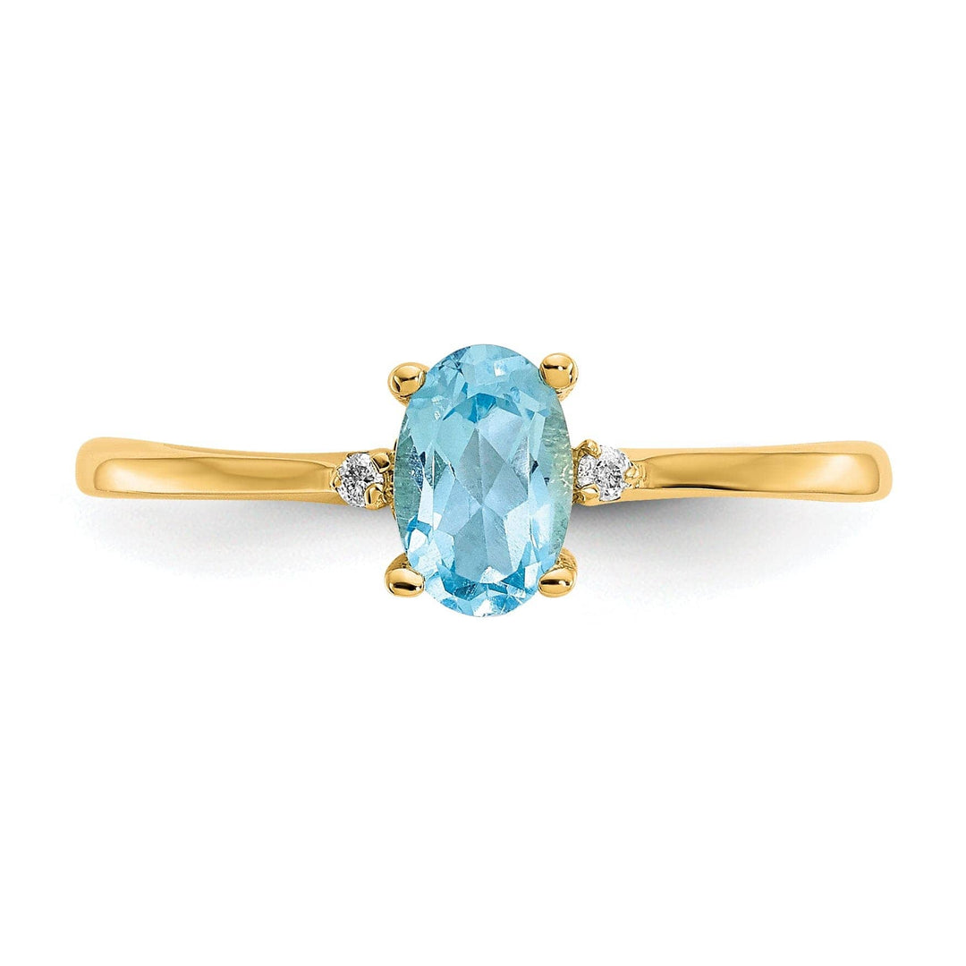 Lovely Rita's Ring 14k Yellow Gold Diamond Blue Topaz Ring