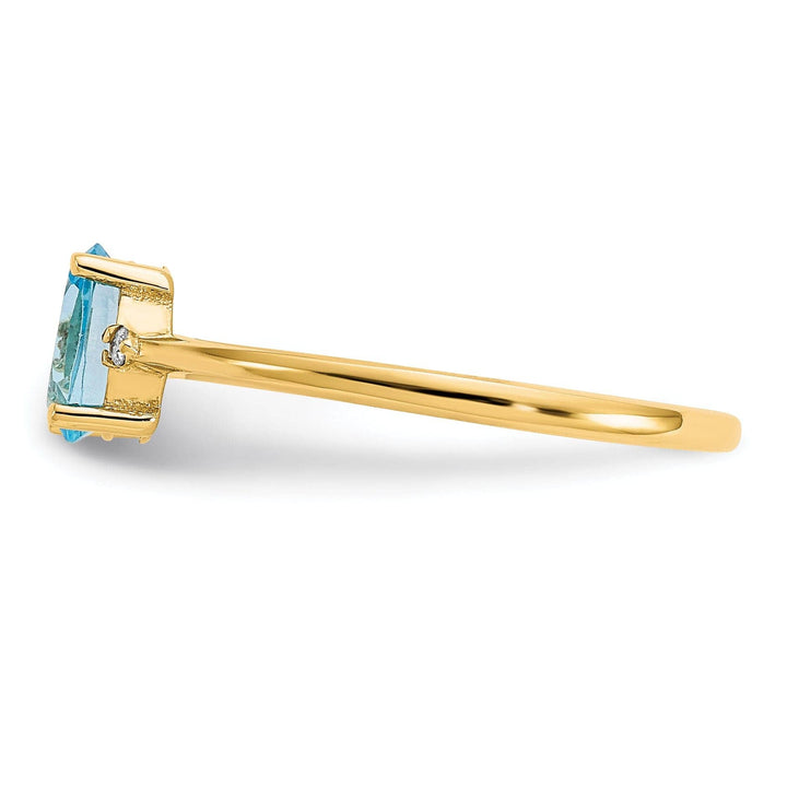 Lovely Rita's Ring 14k Yellow Gold Diamond Blue Topaz Ring