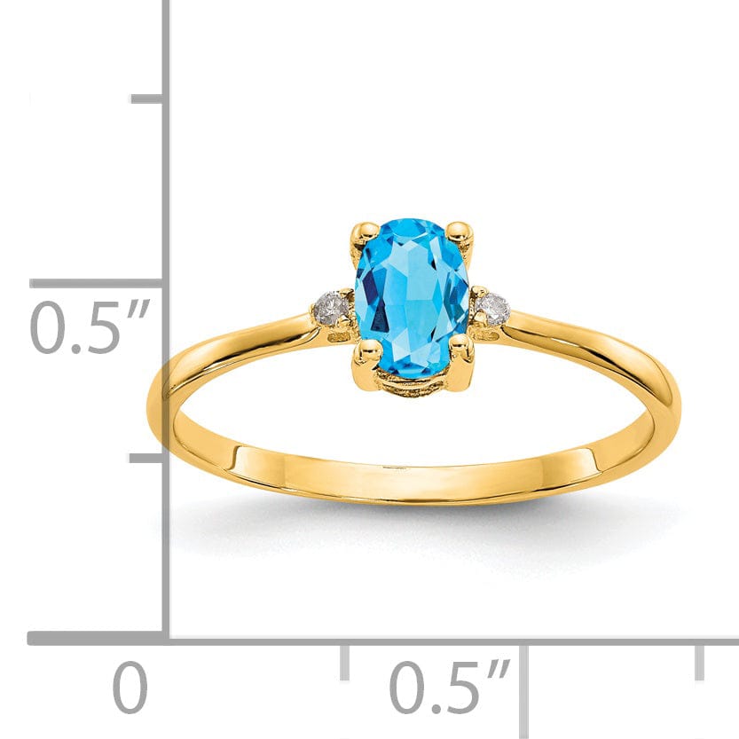 Lovely Rita's Ring 14k Yellow Gold Diamond Blue Topaz Ring