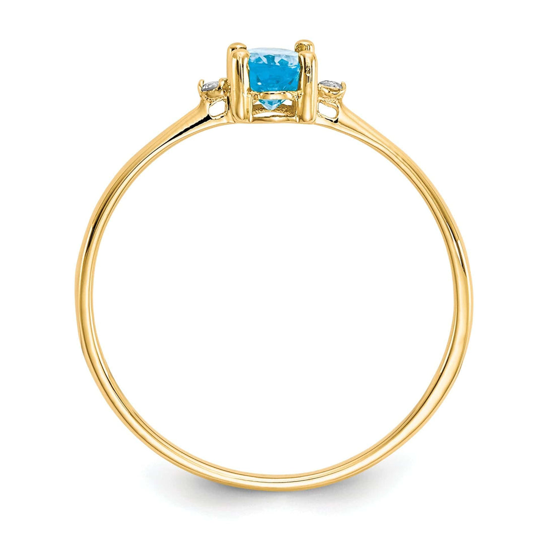 Lovely Rita's Ring 14k Yellow Gold Diamond Blue Topaz Ring