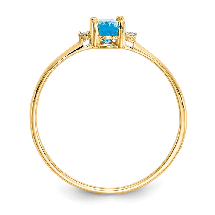 Lovely Rita's Ring 14k Yellow Gold Diamond Blue Topaz Ring